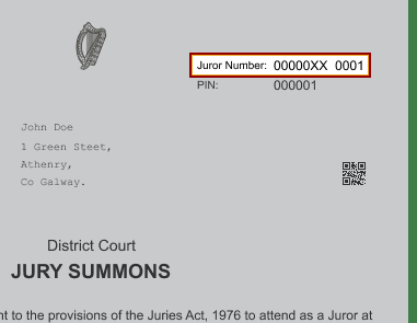 jury duty panel assignment number